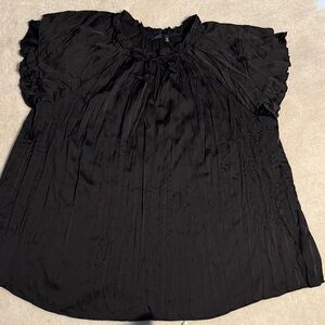 Kaari Blue Black Ruffled Blouse